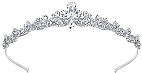 EVER FAITH Tiara Cristallo Austriaco Gioielli dei Capelli Matrimonio Tiara Fascia Argento-Fondo