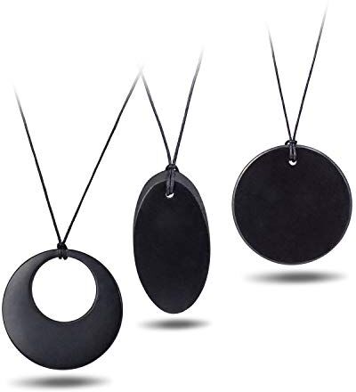 Heka Naturals Set di Ciondoli di Cristallo di Shungite Collana Chakra di Gioielli Spirituali Collana di Cristalli Curativi Neri di Tendenza per la Protezione