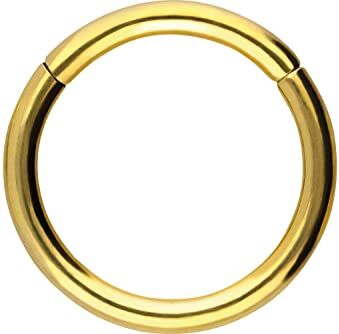 PIERCINGLINE Anello segmentato Clicker in acciaio chirurgico, piercing in oro, argento, rosa, nero o blu, per naso, setto, orecchio, elica o trago, Acciaio inossidabile