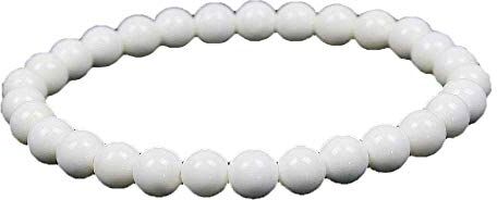 MJDCB Bracciale Pietre Conchiglie Bianca Naturali, 6mm Perle Braccialetti Portafortuna