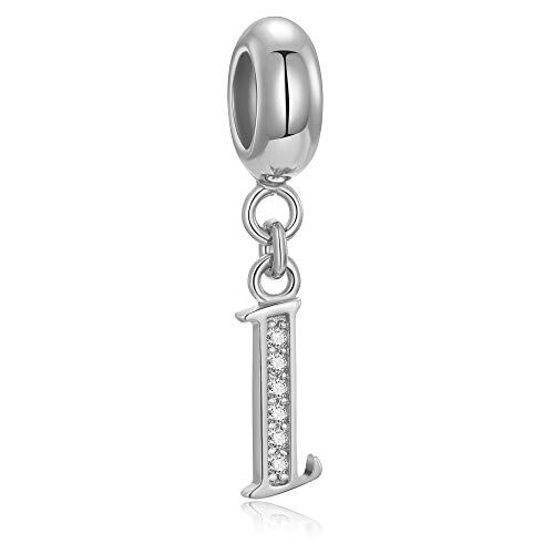 Fantasticharm fits Pandora Bracelet Charm con pendente a forma di lettera dell’alfabeto “A”, in argento Sterling 925 autentico con cristalli. Compatibile con la maggior parte dei braccialetti e delle collane di marche europee Letter I