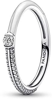 Pandora Me 192528C02-54 Anello doppio bianco e pavé