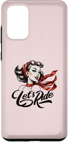 Retro Chic Pin-Up Boutique Custodia per Galaxy S20+ Vintage Retro Pin-Up Ragazza Let's Ride Stile Classico