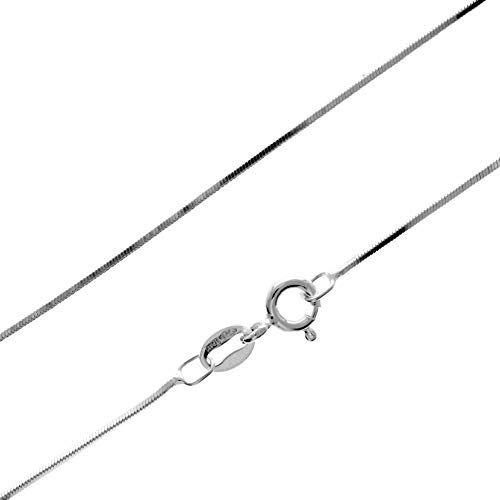 SilverAmber Jewellery Collana Donna a catena sottile in argento 925 serpente quadrato (square snake 0.7 mm) 70 cm, vari stili e misure prodotto in Italia