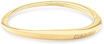 Calvin Klein Braccialetto rigido da donna Collezione ELONGATED DROPS in Acciaio Inossidabile, Oro (Gold)