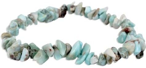 Generico CRIGEMA Bracciale chips braccialetto pietra vera naturale (LARIMAR)