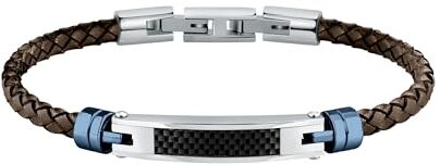 Morellato Bracciale Uomo in Acciaio,Pelle, collezione Moody SQH60