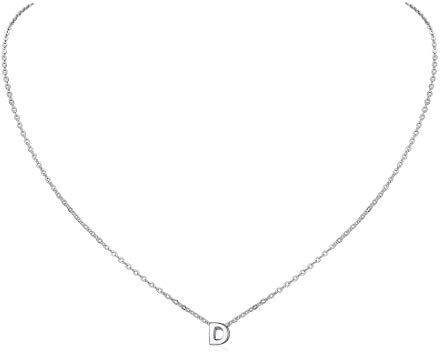 ChicSilver Collanina Argento 925 Donna con Ciondolo Collanina con Iniziale Argento D Collane in Argento con Iniziale D con Confezione Regalo