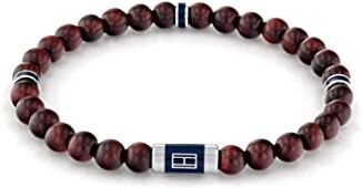 Tommy Hilfiger Jewelry Braccialetto da Uomo Wood Beaded Marrone