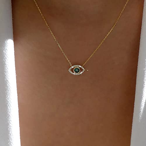 Atentuyi Cz Collana Malocchio Oro Cz Collana Ciondolo Malocchio Collana Cristallo Blu Collana Strass Occhio Blu Girocollo Collana Catena Sottile Gioielli Per Le Donne E Le Ragazze