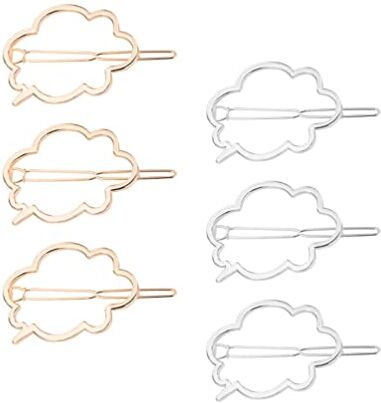 Beaupretty Geometrica Della Forcella Della Clip di Del Metallo: 6Pcs Minimalista Oro Argento Barrettes Bobby Pin Per Lo Styling Monili per Le Donne Della Ragazza Di