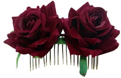 AMPUTEE Pettine for capelli con fiore rosa rossa bianca da 1 pezzo for la sposa, moda fatta a mano, gioielli da sposa, accessori for capelli tiara da ballo (Color : 1)