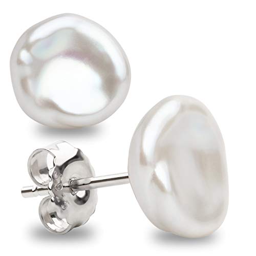 Secret & You Orecchini donna perla coltivata d'acqua dolce Keshi bianco e grigio  Argento sterling 925 Disponibile in 10 taglie da 7-8 mm a 15-16 mm