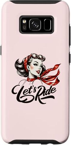 Retro Chic Pin-Up Boutique Custodia per Galaxy S8 Vintage Retro Pin-Up Ragazza Let's Ride Stile Classico