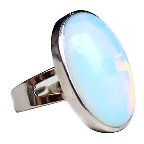 Qianly Fascia Regolabile con Pietra Ovale di Cristallo Scintillante, Opale