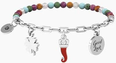 KIDULT Bracciale in acciaio 316L pietre smalto cristalli   Symbols