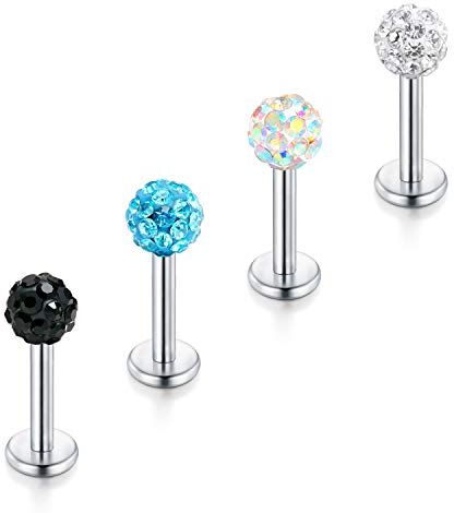 Briana Williams 1,2mm CZ Cristallo Palla Piccolina Labret Anello al Labbro Trago Helix Orecchio Stud Piercing Gioielli 6mm 8mm