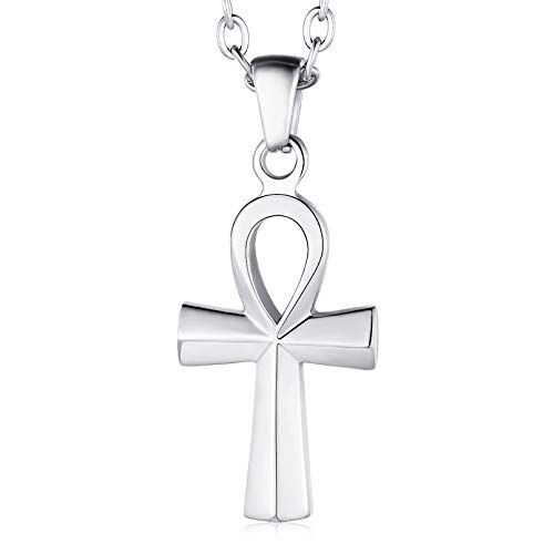 FaithHeart Collana Donna Uomo Egiziana Personalizzabile Ciondolo Croce Ankh Egitto/Serpente/Occhio di Horus Gioielli Amuleto Protezione Talismano Gioielli Egiziani