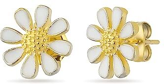 Einzelstück ® Orecchini a perno "Daisy", in argento sterling 925, anallergici e senza nichel, Argento sterling