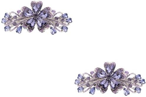 FRCOLOR Forcine Sposa 2 Pcs Francese Clip Di Cristalli Decor Retro Decor Clip Di Del Fiore Per Le Donne Vintage Primavera Clip Di Strass Di Cristallo Barrettes Donne Perno Di