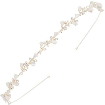 DOYUKY Diadema per Capelli da Sposa, Corona per Capelli da Ragazza, Fascia per Capelli con Strass, Corona per Capelli con Fiori e Foglie, per La Sposa Principessa e La Damigella d'Onore