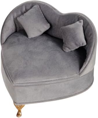 Melissa Professional Melissa Portagioie, Beauty Velluto, Apribile Design Arredo, Cuore 17X15.5X13 Cm Grigio