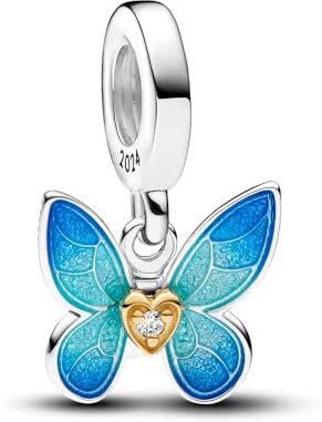 PHCLASY Christmas Charm Farfalla blu Ciondolo Compatibile Con Bracciali e Collane Europei, Regalo di Christmas Delle Donne