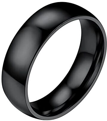 PROSTEEL Anello Uomo Nero Anelli da Uomo Donna Nero Fede Anelli Acciaio Inossidabile Misura 23