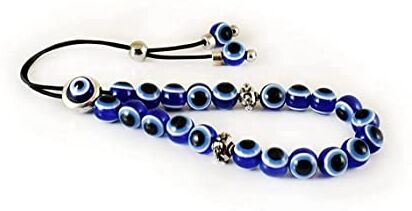 Generic 10MM Evil Eye Komboloi, Greco Perle di preoccupazione, Blu Acrilico Eye Komboloi, Metal Master Bead Jaap Mala, 10 mm, Pietra preziosa, Gemma