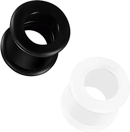 69appeal 1 paio di tunnel dilatatori lobo in silicone 8 mm 10 mm 12 mm bianco o nero set di 2 tunnel tunnel piercing piercing orecchio