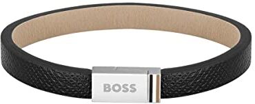 Boss Jewelry Braccialetto in pelle da uomo Collezione JACE disponibile in Nero M