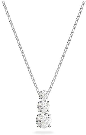 Swarovski Pendente Attract Trilogy, Rotondo, Bianco, Placcato rodio