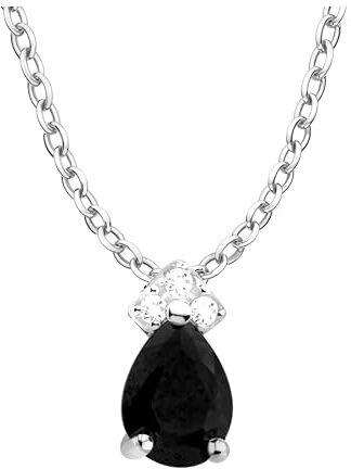 Sofia Milani Collana da Donna in Argento 925 Ciondolo a Zircone Nero