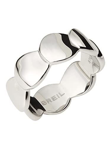 Breil , Collezione B Whisper, Fedina in Acciaio Lucido, Minimal e Versatile, con Piccoli Elementi Sovrapposti, Colore Silver, Misura 16, Gioielli Donna e Ragazza