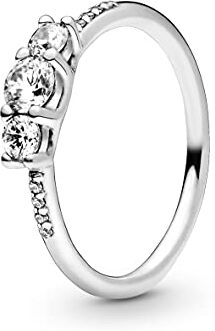 PANDORA Anello da donna in argento Sterling 925 196242CZ, Única, Acciaio inossidabile, Zirconia cubica