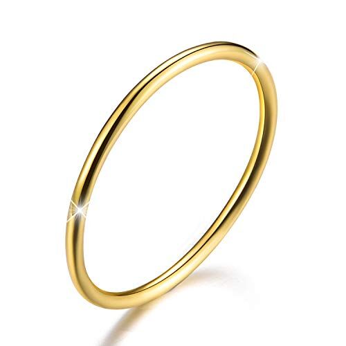 Newsoul ✦Regalo Fta Della Mamma✦  Placcatura in oro 18 carati Argento sterling 925 Anelli di giunzione minimalisti Anelli sottili semplici Anelli di coda Anelli impilabili, misura 2-11