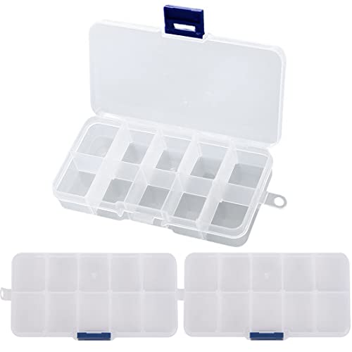 Dreamle 3 scatole di plastica multifunzionali, portagioielli, piccola scatola di plastica multiuso con scomparto interno rimovibile