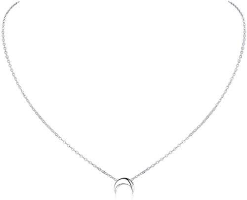 ChicSilver Collana Donna in Argento Sterling 925, Cindolo Luna Piccolo Delicato, Collana Amicizia, Catena Clavicolare, Argento Regalo Perfetto