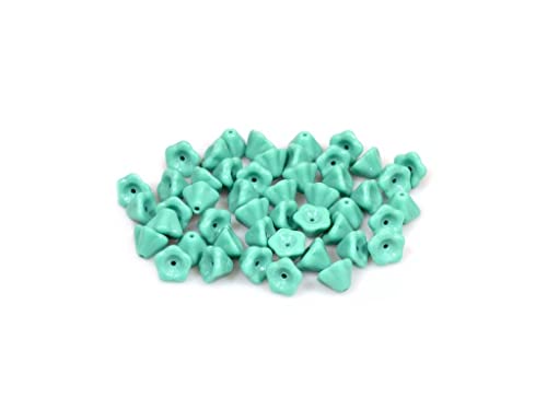 Bohemia Crystal Valley 30 pcs Flower Bell Beads, turquoise 63130 (Perline a campana di fiori turchese)
