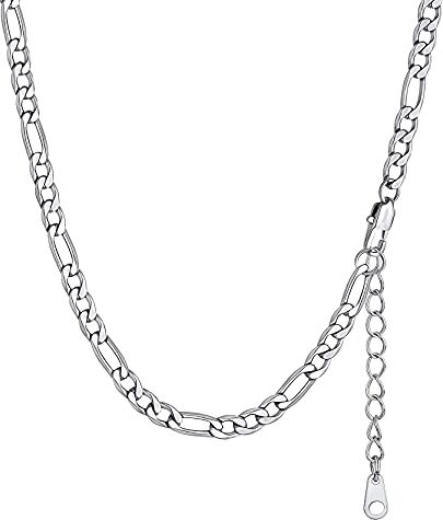 GOLDCHIC JEWELRY Collana Figaro da 4 mm, Catena Sottile in Acciaio Inossidabile