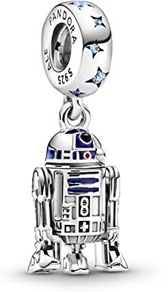 Pandora Star Wars R2-D2  Ciondolo in argento sterling con zirconi, 14,3mm, Argento sterling, Zirconia cubica