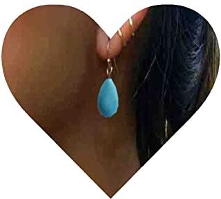 Yheakne Boho Orecchini a goccia con turchese Orecchini a goccia con turchese argento Orecchini pendenti con pietre preziose blu Orecchini vintage con gancio a goccia Gioielli per donne e ragazze