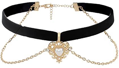 SINLOV Velluto Choker Collane Nero Retro Gotico Pendente Collane Con Cuore Carino Regolabile Clavicle Catena Collare Collo Gioielli per Le Donne e Ragazze Regalo