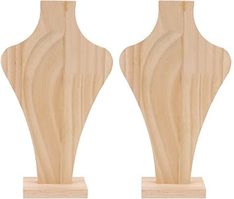 Lv. life Espositore per Collane in Legno Massello, 2 Set Espositore per Collane in Legno a Forma di Vaso Espositore per Collane in Legno Massello Leggero con Cornici per Gioielli(L)