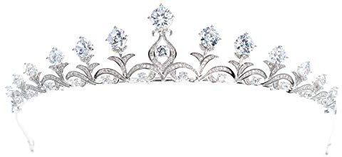 SEPBRIDALS Crystal Cubic CZ Wedding Classic Tiara Corona Donne Accessori per capelli Gioielli