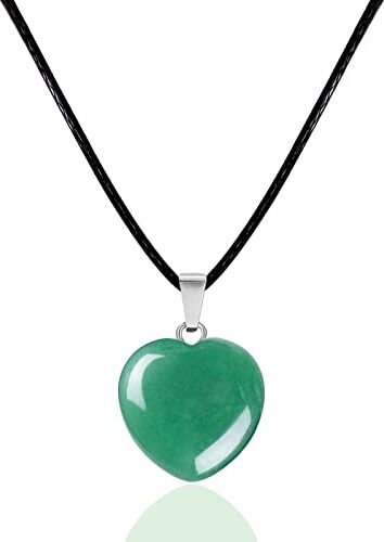 cotigo Ciondolo pietra naturale di cuore con accessorio acciaio inossidabile Collana cuore di minerale e pietra preziosa Collana da donna in cristallo curativo Regalo San Valentino, compleanno