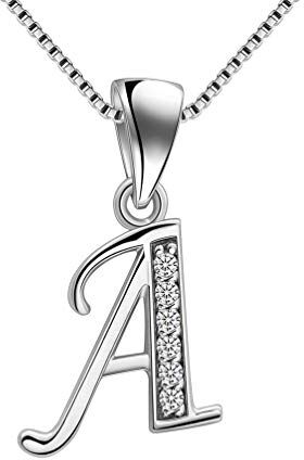 Aurora Tears 925 sterline d'argento A Lettera Collana iniziale A pendente alfabeto con cubic Zirconia gioielli incontri regali per le donne