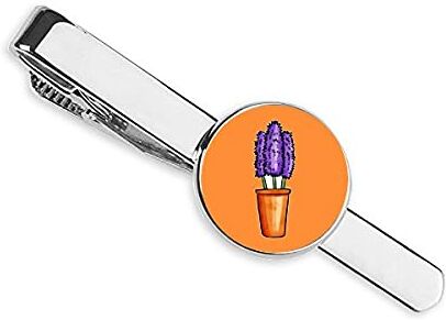 OFFbb-USA Fiore in vaso viola semplice cravatta cravatta clip Bar regalo uomo d'affari