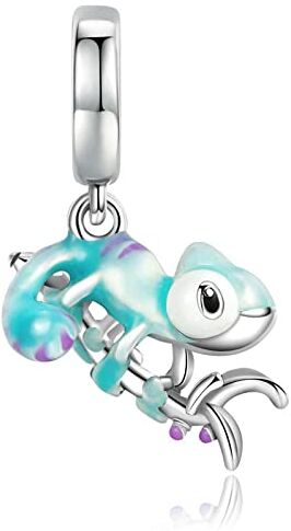 LNQOBU Ciondolo Lucciola Scintillante Charm Glow in the dark Charm Camaleonte Charm Argento Sterling 925 Per Bracciali e Collan