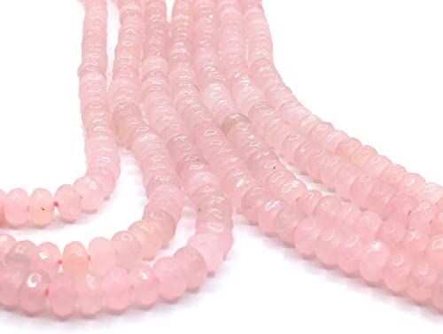 Perlin Perle di agata in pietra preziosa, 4 mm, 30 pezzi, pietre sfaccettate, pietre semipreziose, piccole perle (rosa)